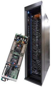 RackCDU Extension Installed on 96 node rack and server node with CPU coolers