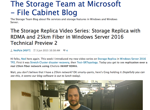 Microsoft Storage Team blog 